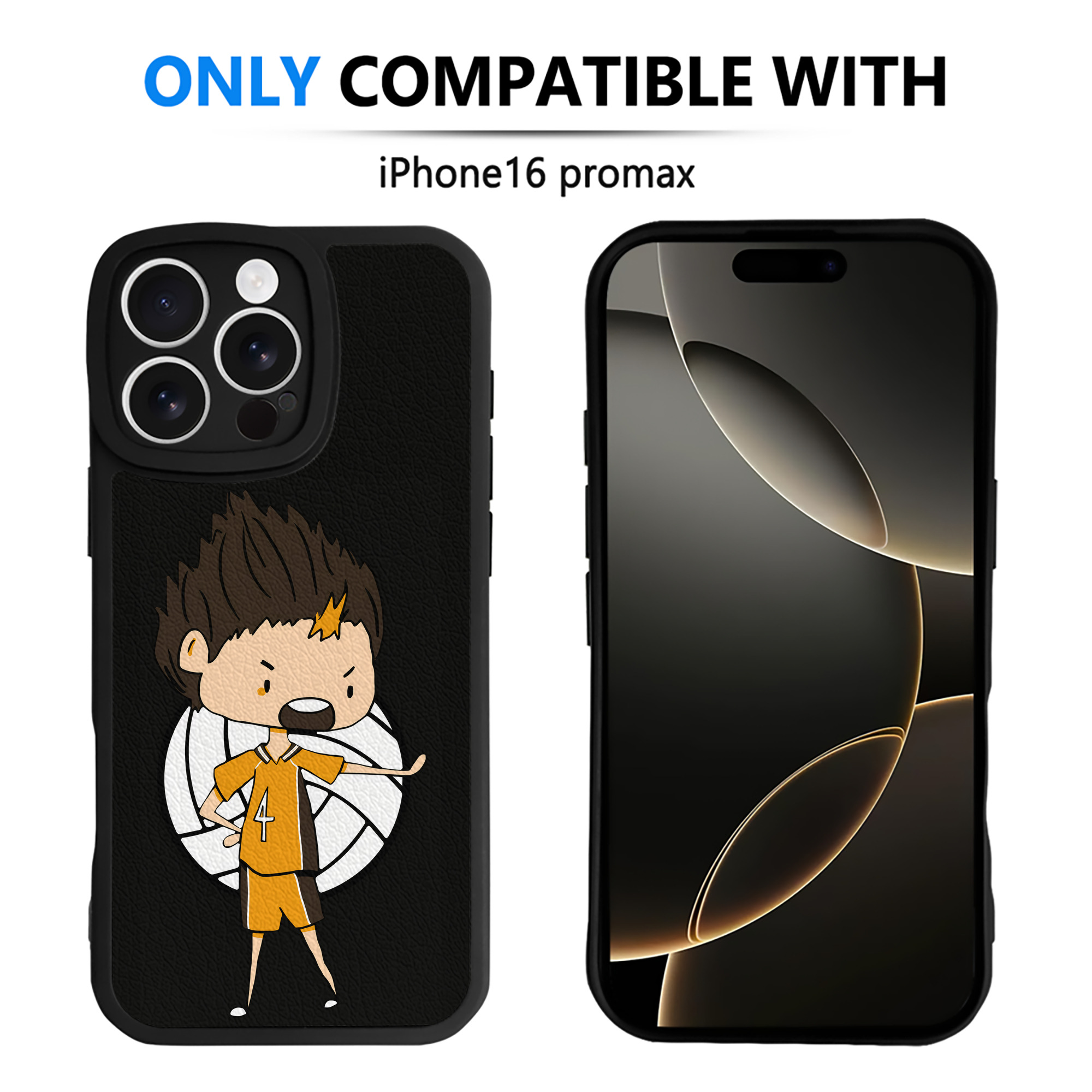 （画像用） ハイキュー!! Haikyu!! 【iPhone 16シリーズ対応】シリコンスマホケース（レザー調） 材質：シリコン